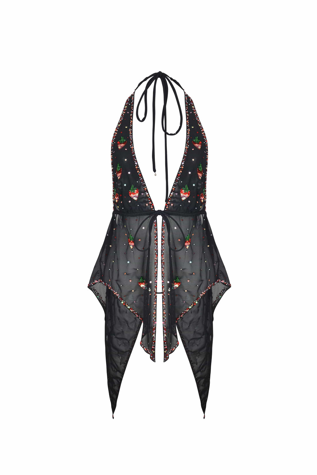 SOLÈNE STRAWBERRY PIXIE HALTER TOP - Her Pony