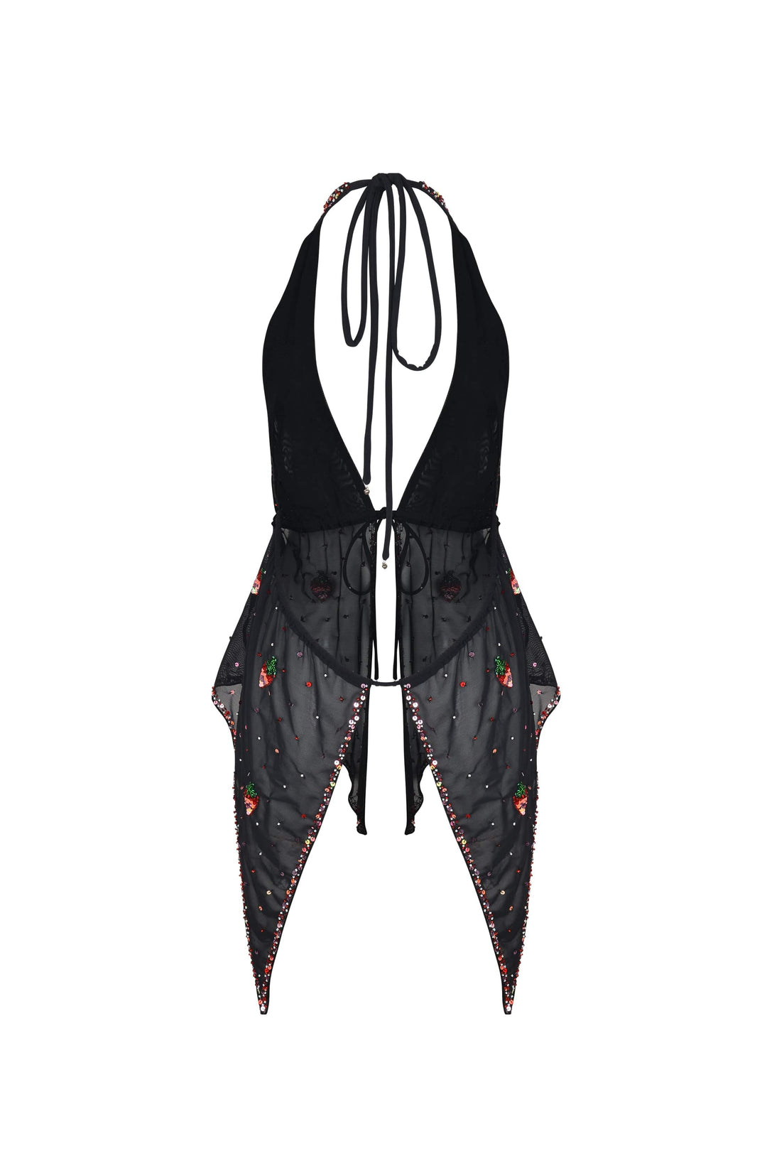 SOLÈNE STRAWBERRY PIXIE HALTER TOP - Her Pony