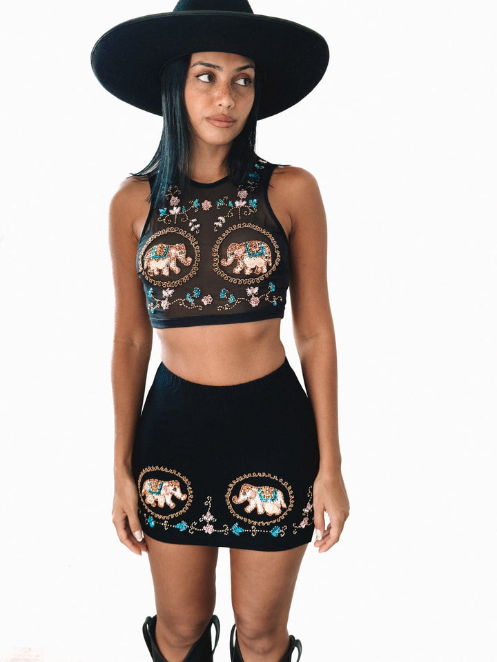 SS / KIAH ELEPHANT MESH MINI CROP/  M-L - Her Pony
