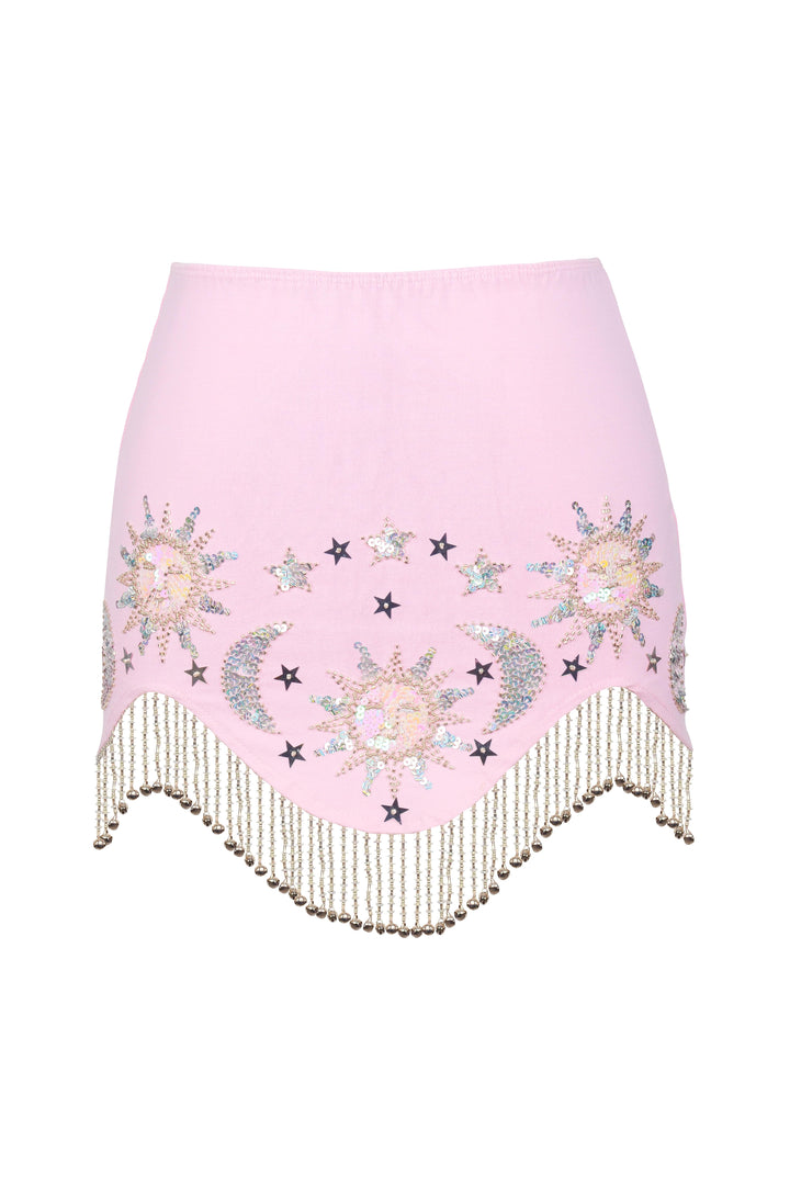 STELLA SEQUIN SPARKLE SHIMMY SKIRT - PINK/SILVER - Her Pony