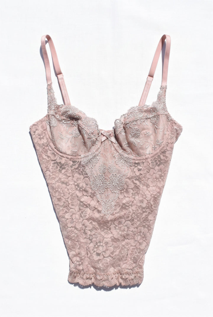 *VINTAGE PEACH LACE BUSTIER / XS - VINTAGE