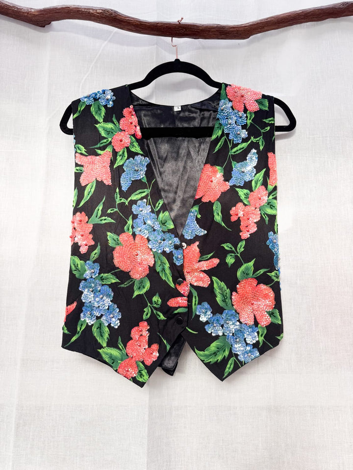 *VINTAGE SEQUIN VEST - UNISEX / M - VINTAGE