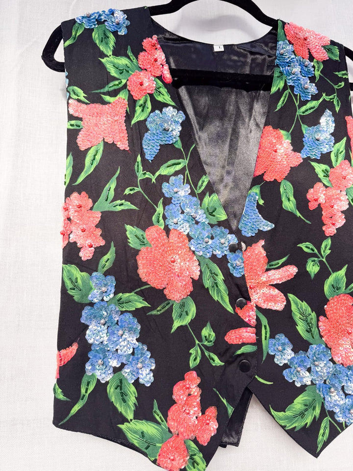 *VINTAGE SEQUIN VEST - UNISEX / M - VINTAGE