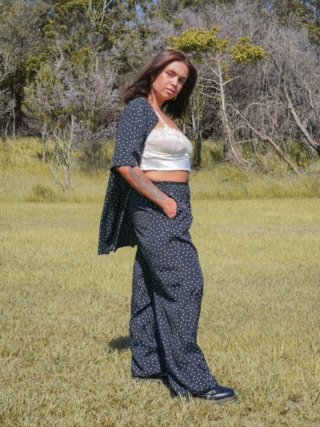 VTG ALICE VINTAGE POLKADOT PANT/SHIRT SET / XL - XXL - VINTAGE