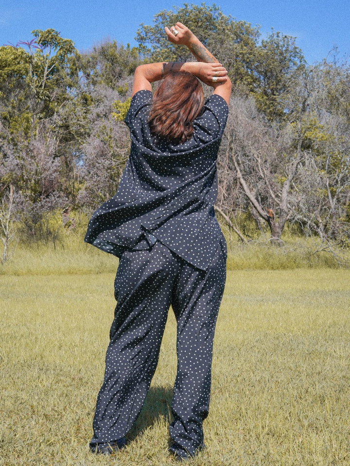 VTG ALICE VINTAGE POLKADOT PANT/SHIRT SET / XL - XXL - VINTAGE