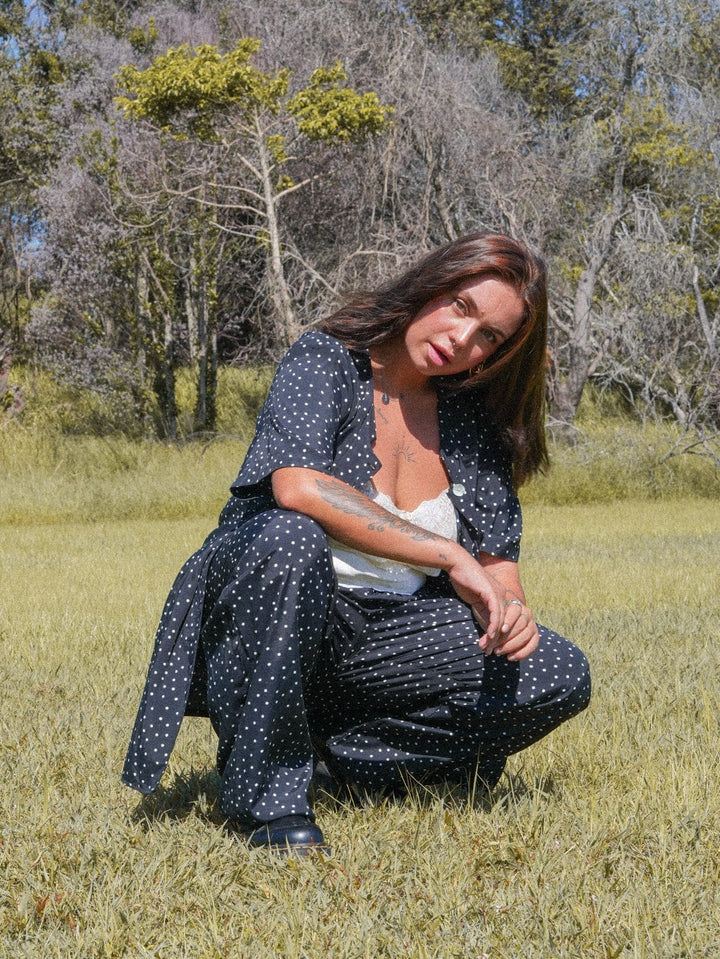 VTG ALICE VINTAGE POLKADOT PANT/SHIRT SET / XL - XXL - VINTAGE