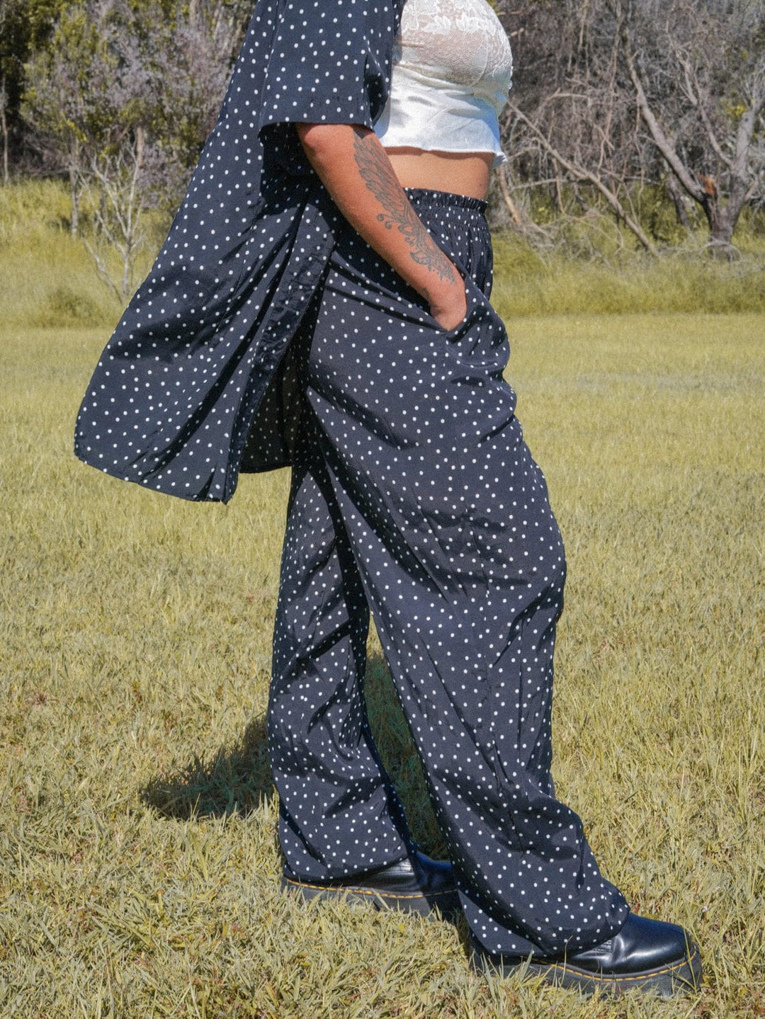 VTG ALICE VINTAGE POLKADOT PANT/SHIRT SET / XL - XXL - VINTAGE