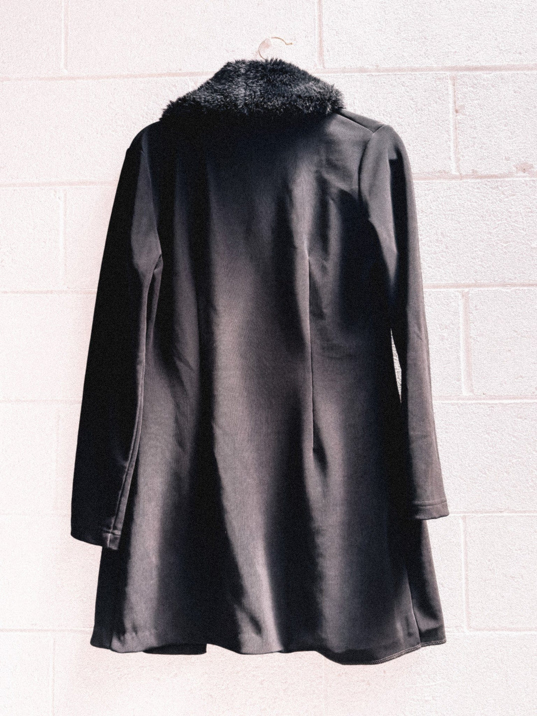 *VTG BLACK LIGHT FAUX FUR JACKET / M - HER PONY VINTAGE