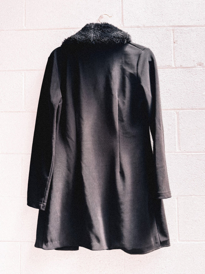 *VTG BLACK LIGHT FAUX FUR JACKET / M - HER PONY VINTAGE