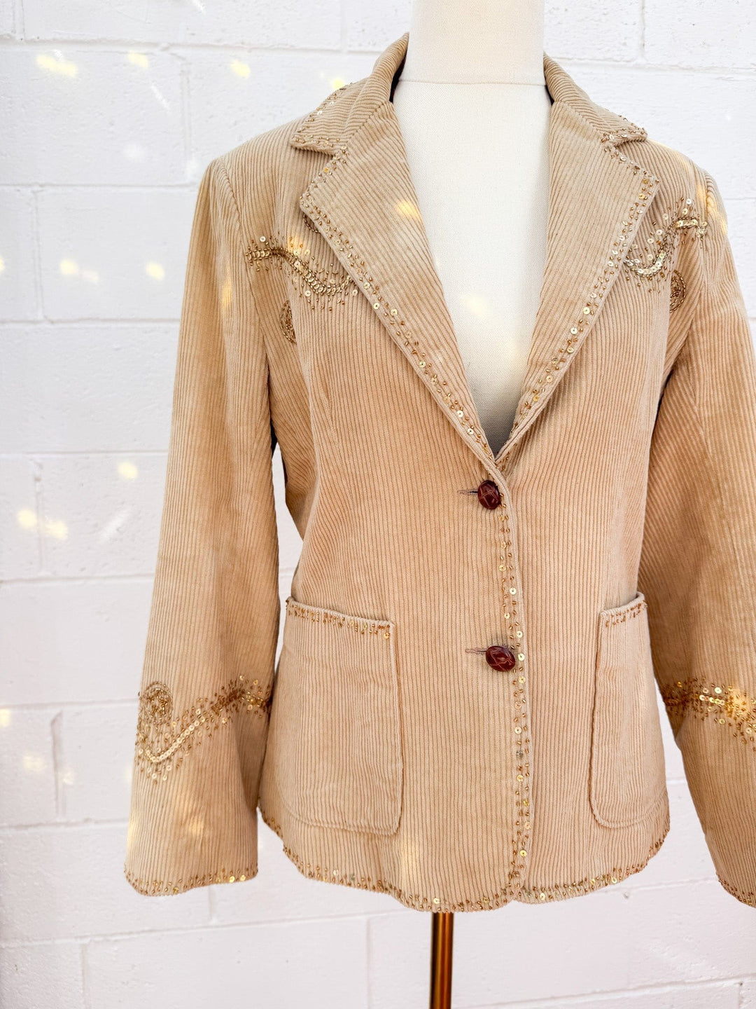 VTG CORDUROY EMBELLISHED WESTERN BLAZER JACKET / M - HER PONY VINTAGE