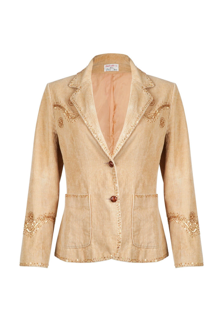 VTG CORDUROY EMBELLISHED WESTERN BLAZER JACKET / M - HER PONY VINTAGE