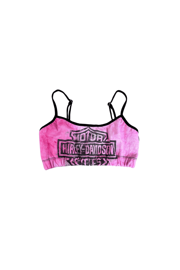 VTG HARLEY DAVIDSON PINK MINI CROP / XS-S - RE-WORKED