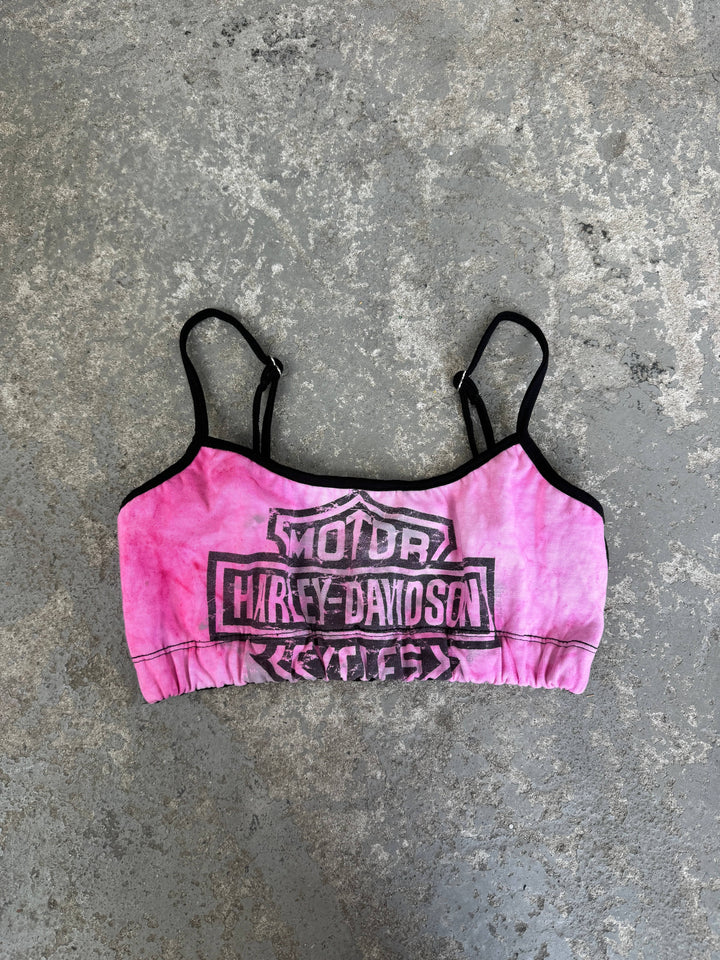 VTG HARLEY DAVIDSON PINK MINI CROP / XS-S - RE-WORKED