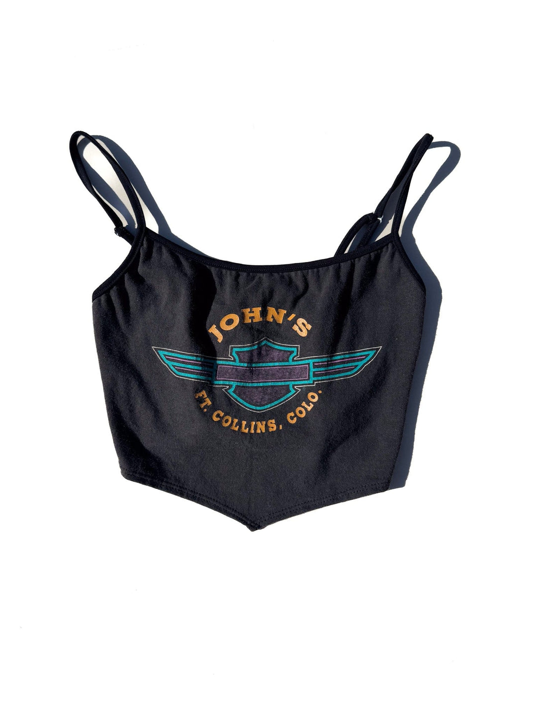 VTG JOHNS MOTO CAMI TOP /  XS-S - Her Pony Vintage