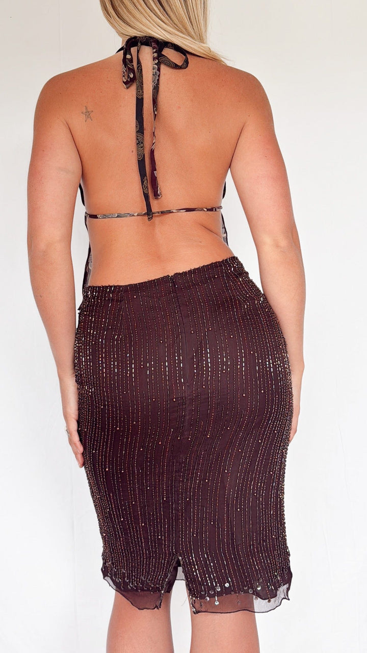 VTG KAIA PIXIE BACKLESS HALTER TOP / XS-S - HER PONY VINTAGE