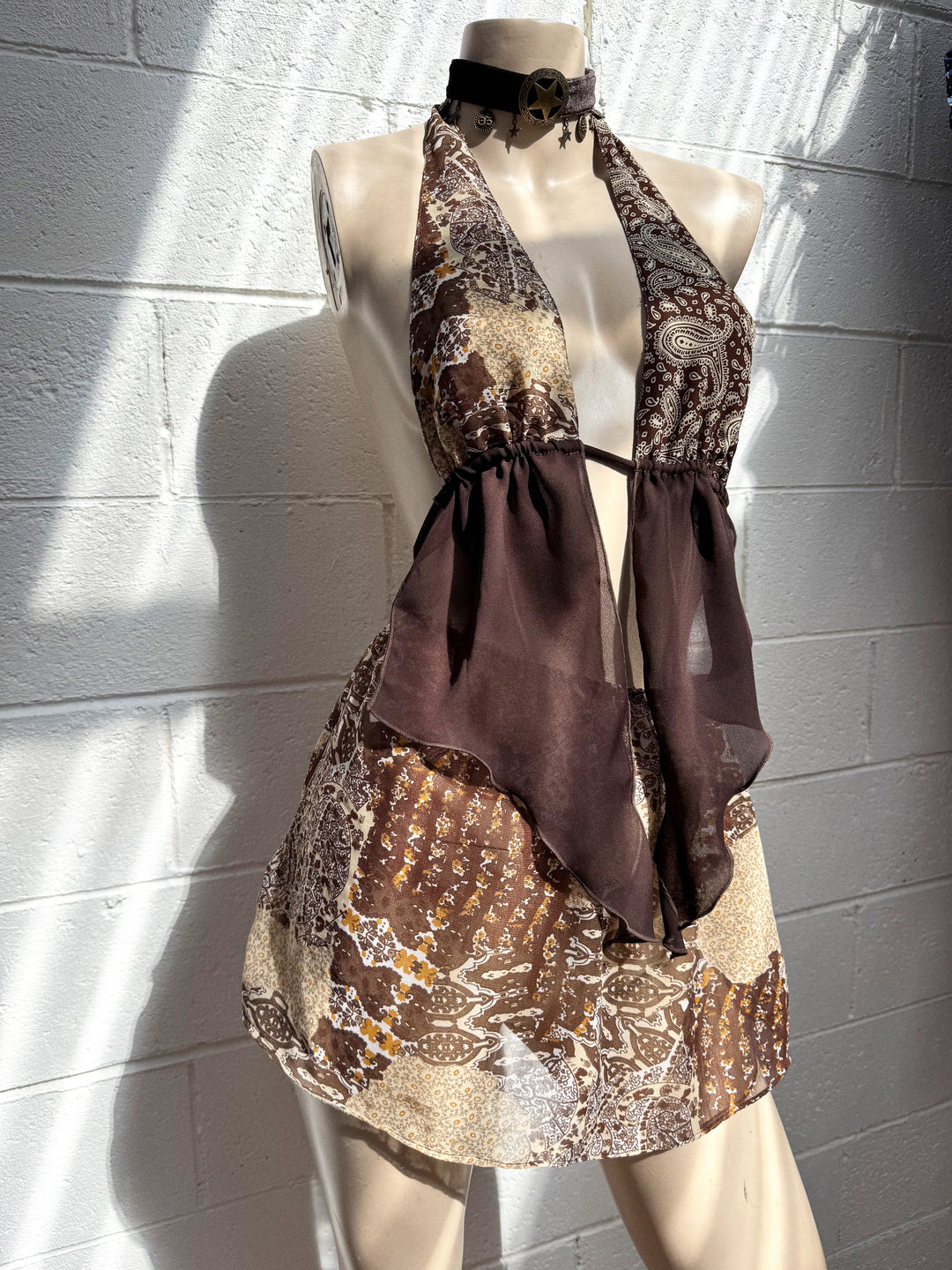 VTG LENA CHIFFON HALTER + SKIRT + CHOKER SET / XS-S - Her Pony