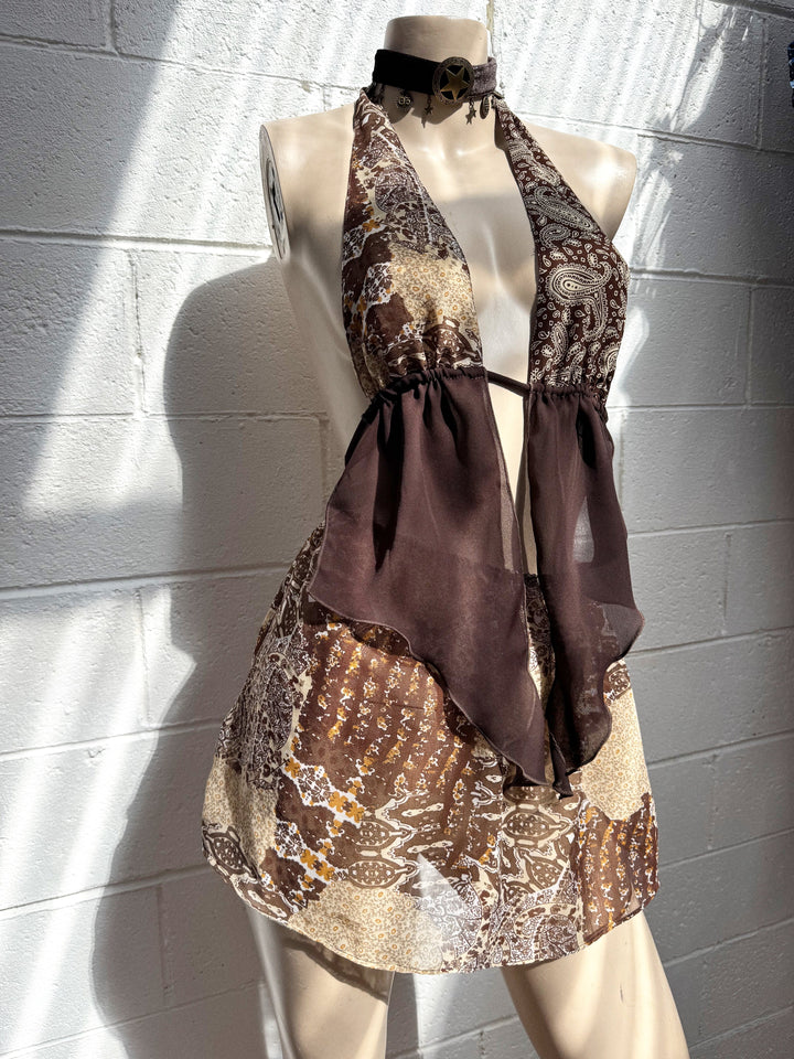 VTG LENA CHIFFON HALTER + SKIRT + CHOKER SET / XS-S - Her Pony