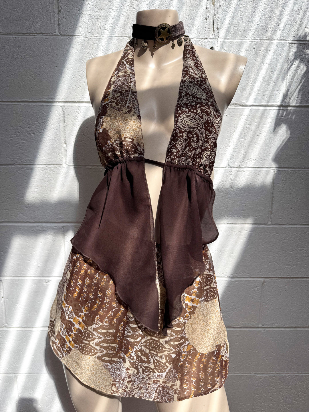 VTG LENA CHIFFON HALTER + SKIRT + CHOKER SET / XS-S - Her Pony