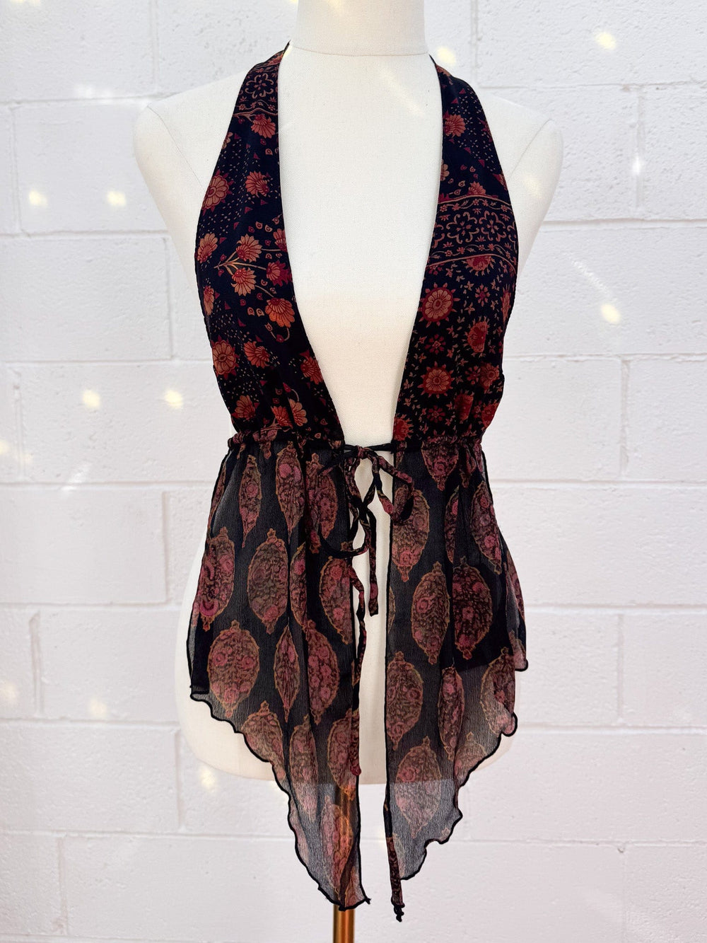 VTG MARA PIXIE BACKLESS HALTER TOP / XS-S - HER PONY VINTAGE