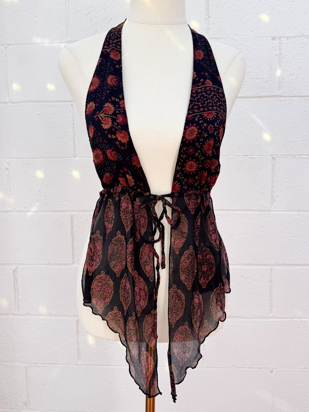 VTG MARA PIXIE BACKLESS HALTER TOP / XS-S - HER PONY VINTAGE