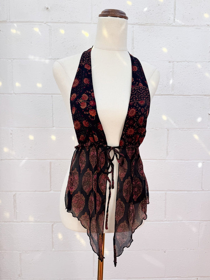 VTG MARA PIXIE BACKLESS HALTER TOP / XS-S - HER PONY VINTAGE