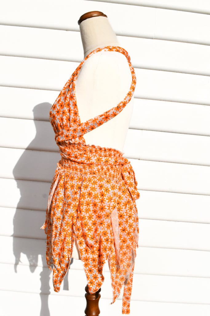 *VTG ORANGE FLOWER PIXIE DRESS - HER PONY VINTAGE