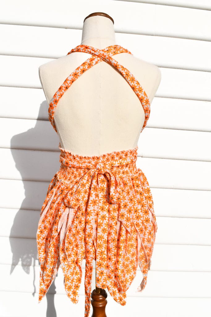 *VTG ORANGE FLOWER PIXIE DRESS - HER PONY VINTAGE