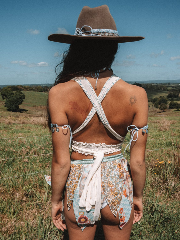 VTG PATCHWORK MESH PIXIE SKIRT / XS - HER PONY VINTAGE