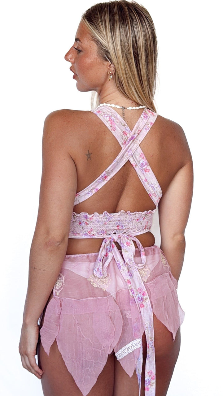 *VTG PINK CHIFFON PIXIE SKIRT / XS - HER PONY VINTAGE