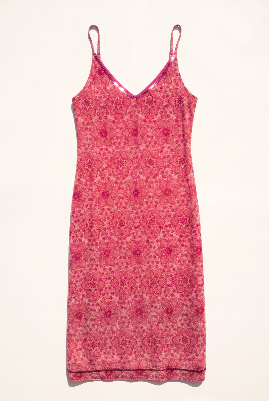 *VTG PINK MIDI DRESS / M - VINTAGE