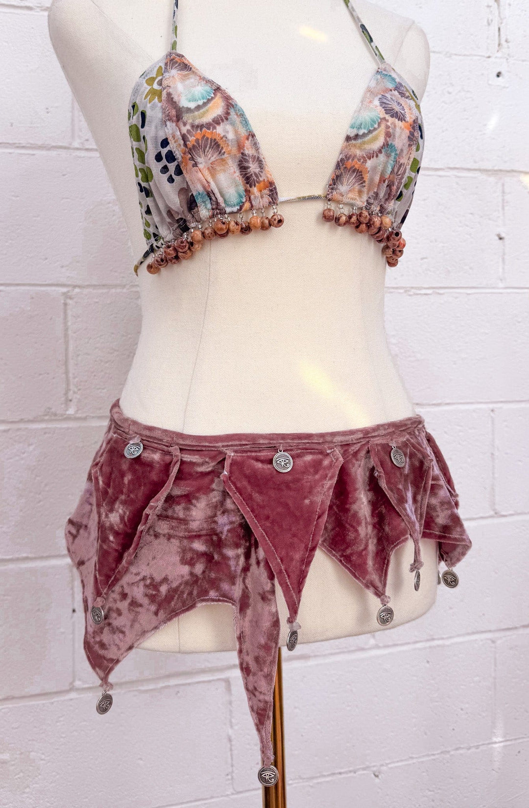 VTG PINK VELVET PIXIE BELT - HER PONY VINTAGE