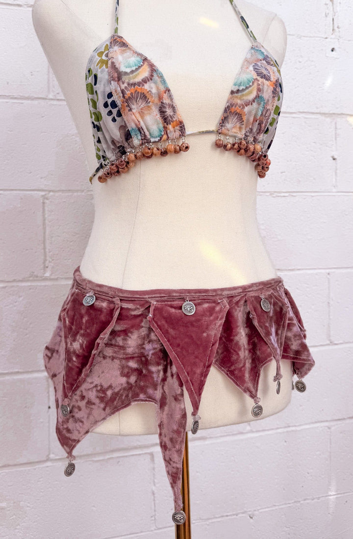 VTG PINK VELVET PIXIE BELT - HER PONY VINTAGE