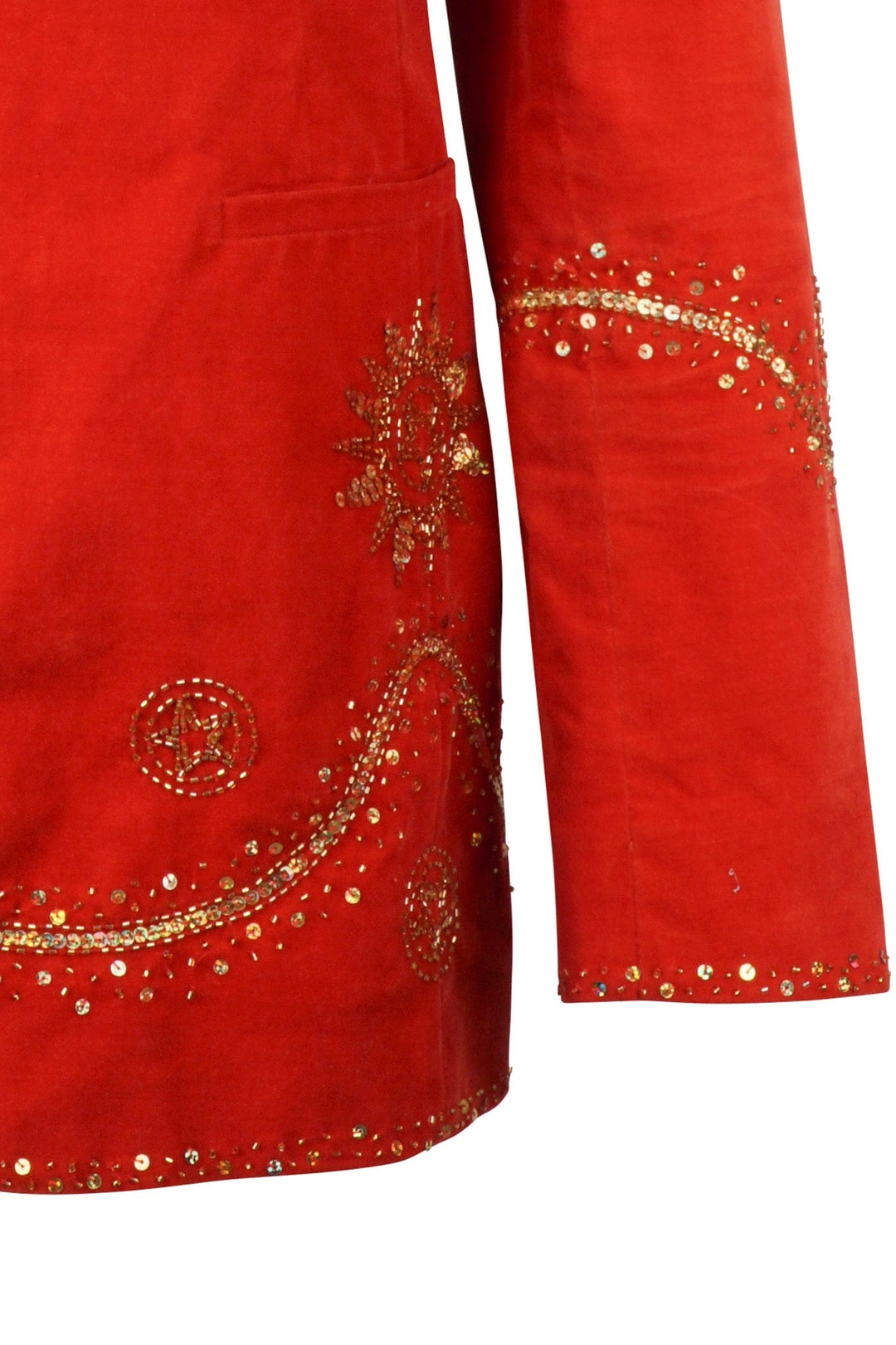 *VTG RED EMBELLISHED WESTERN BLAZER JACKET / L-XL - HER PONY VINTAGE