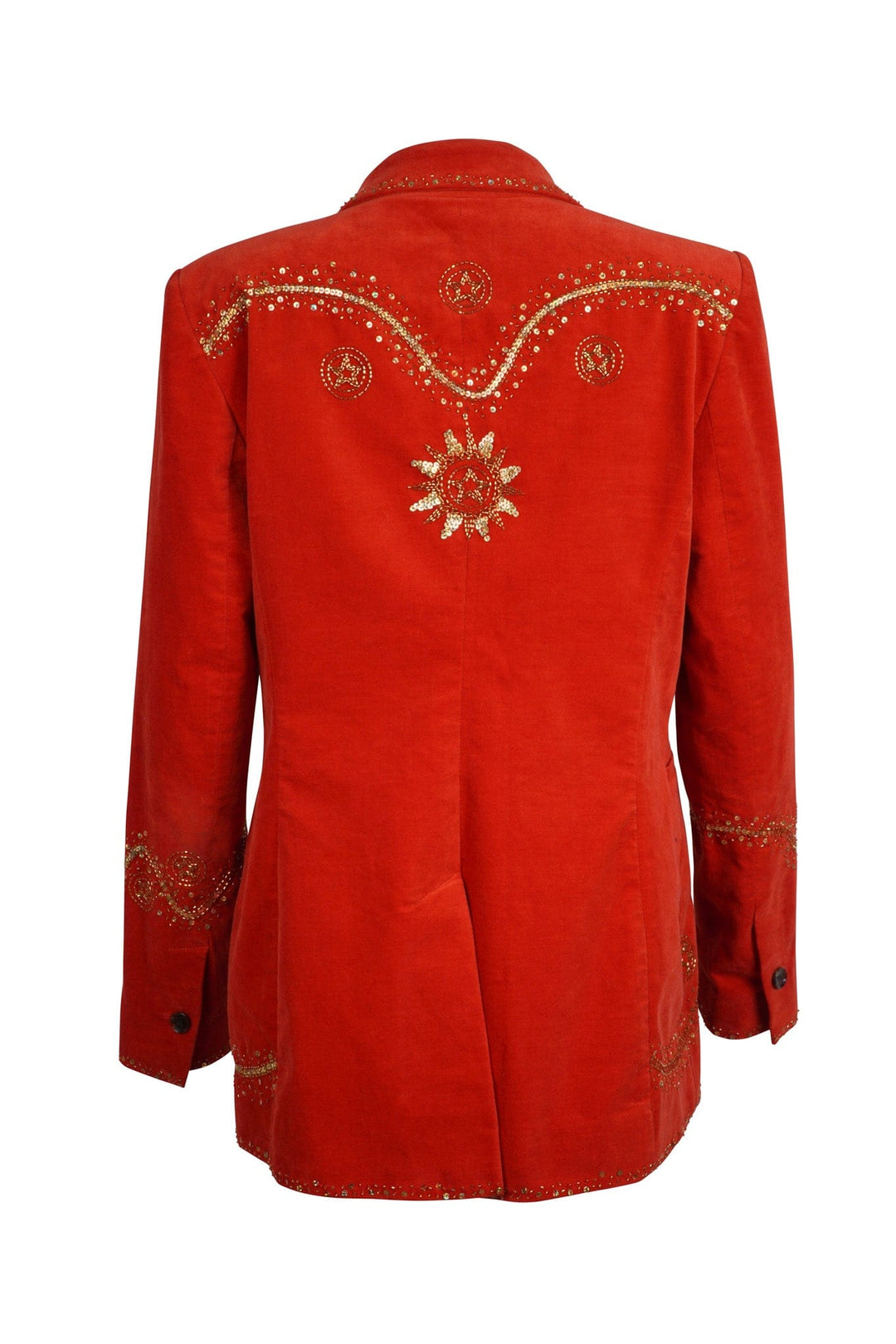 *VTG RED EMBELLISHED WESTERN BLAZER JACKET / L-XL - HER PONY VINTAGE