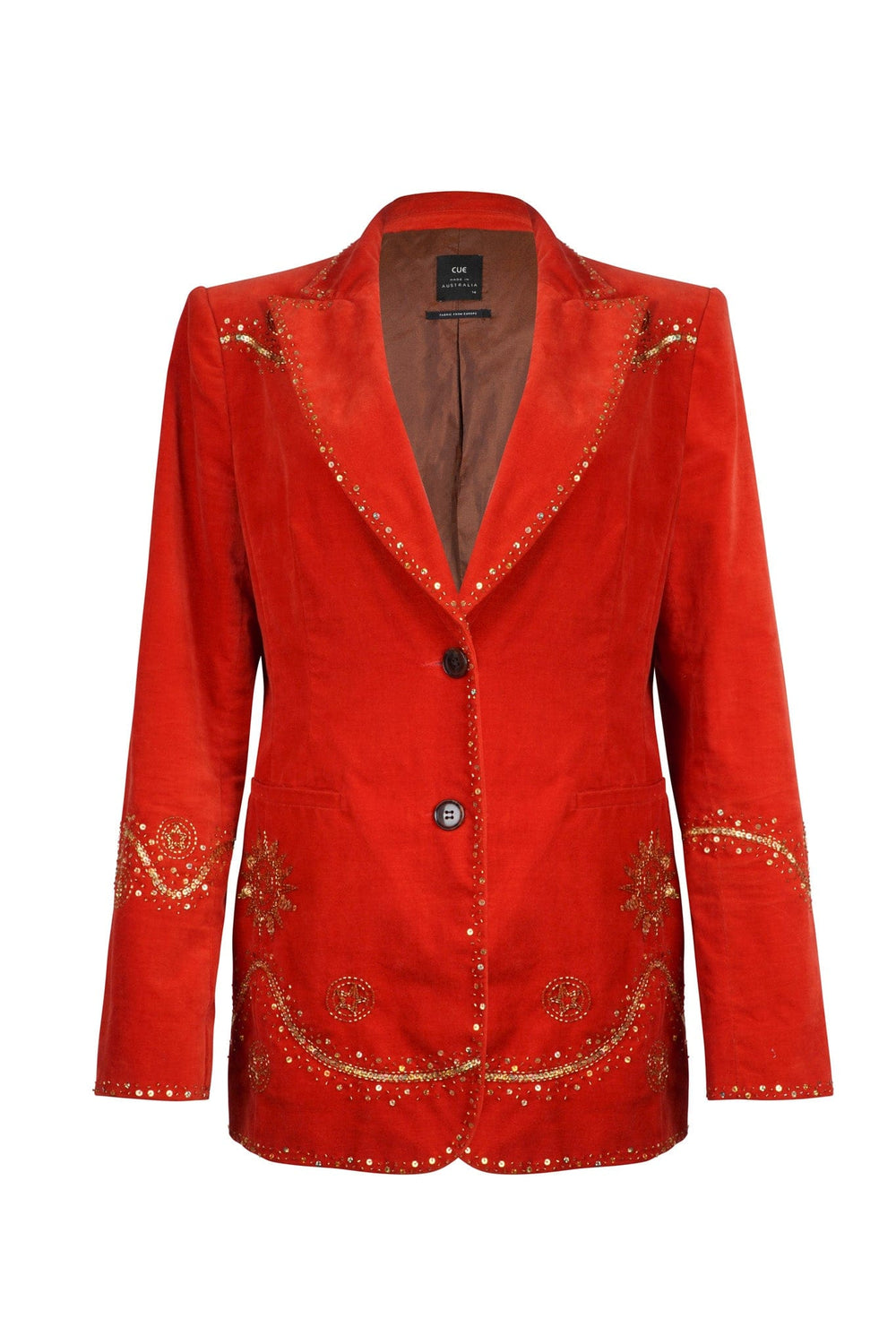 *VTG RED EMBELLISHED WESTERN BLAZER JACKET / L-XL - HER PONY VINTAGE