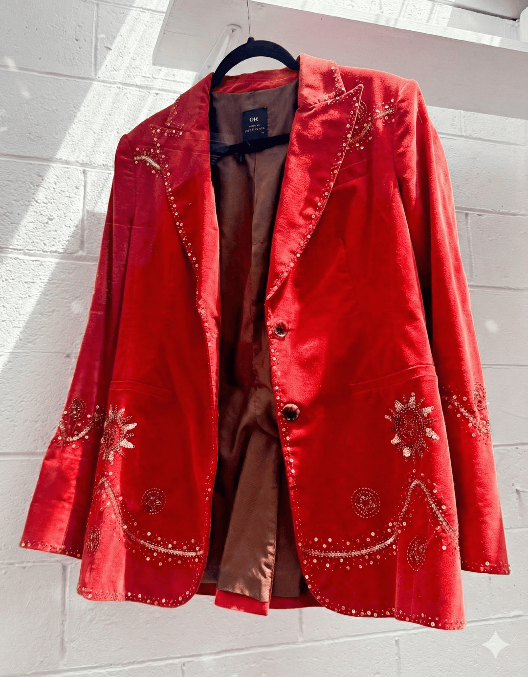 VTG RED EMBELLISHED WESTERN BLAZER JACKET / L-XL - HER PONY VINTAGE