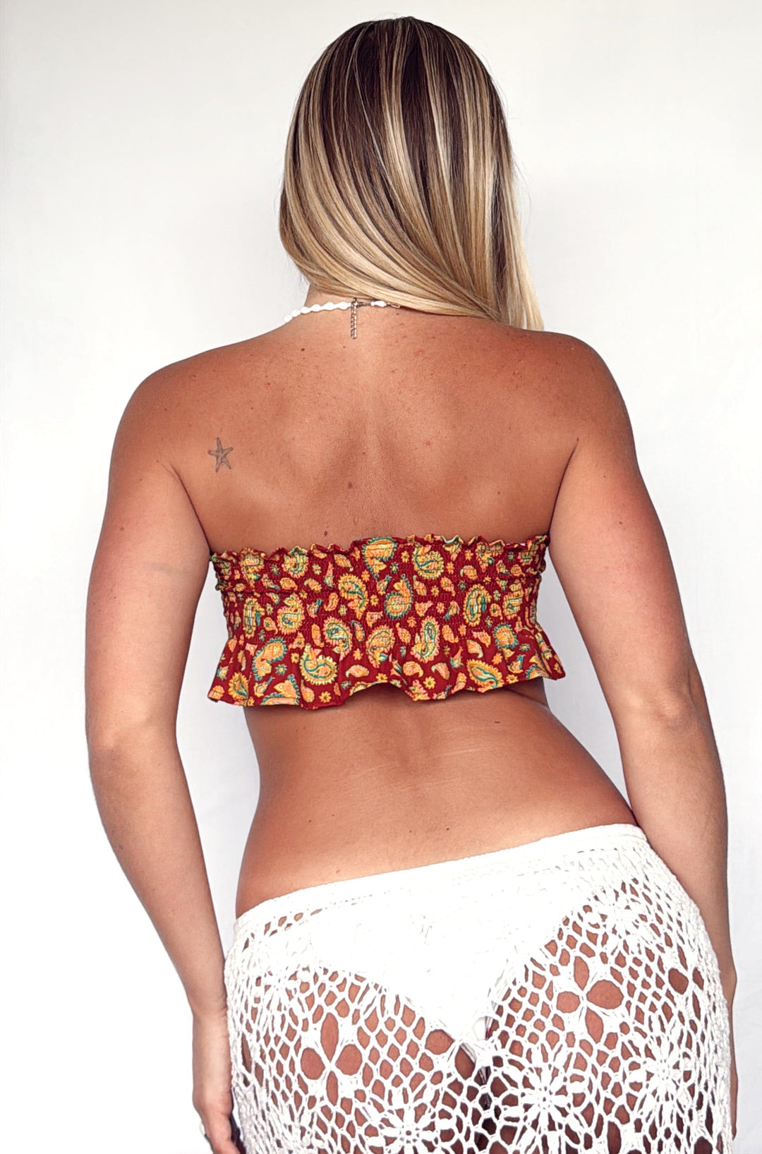 VTG RUCHED BANDEAU - KAIA PAISLEY - HER PONY VINTAGE