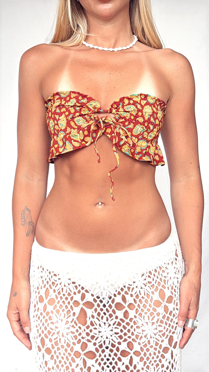 VTG RUCHED BANDEAU - KAIA PAISLEY - HER PONY VINTAGE