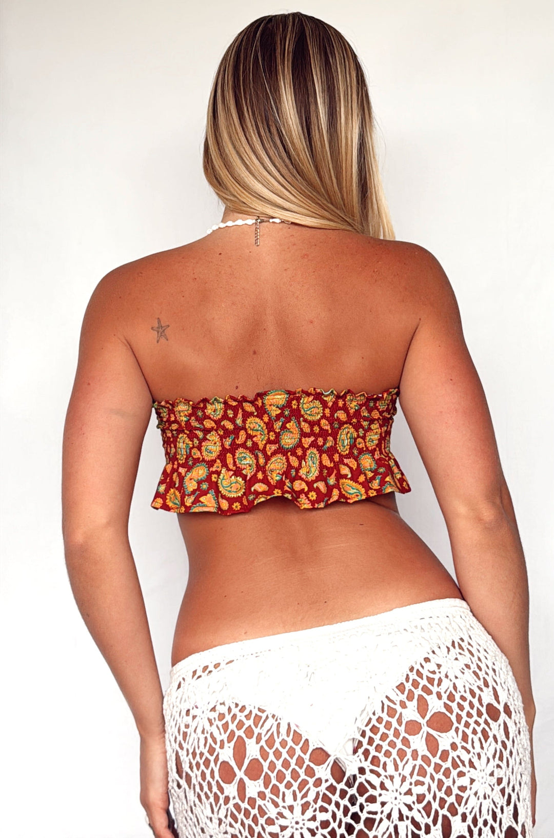 VTG RUCHED BANDEAU - KAIA PAISLEY - HER PONY VINTAGE