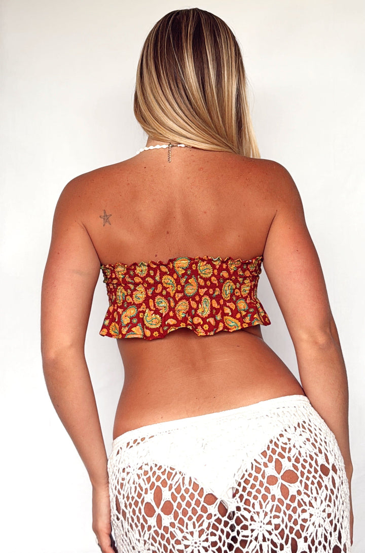 VTG RUCHED BANDEAU - KAIA PAISLEY - HER PONY VINTAGE