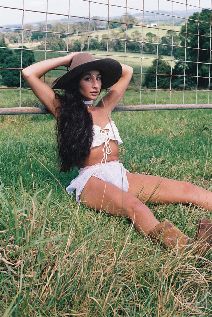 VTG RUCHED BANDEAU - DAISY LINEN