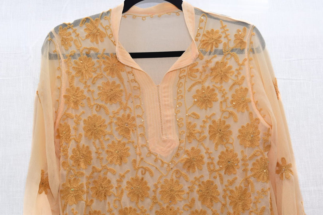 *VTG SUNNY EMBROIDERED SHEER KAFTAN DRESS / - SAMPLE SALE