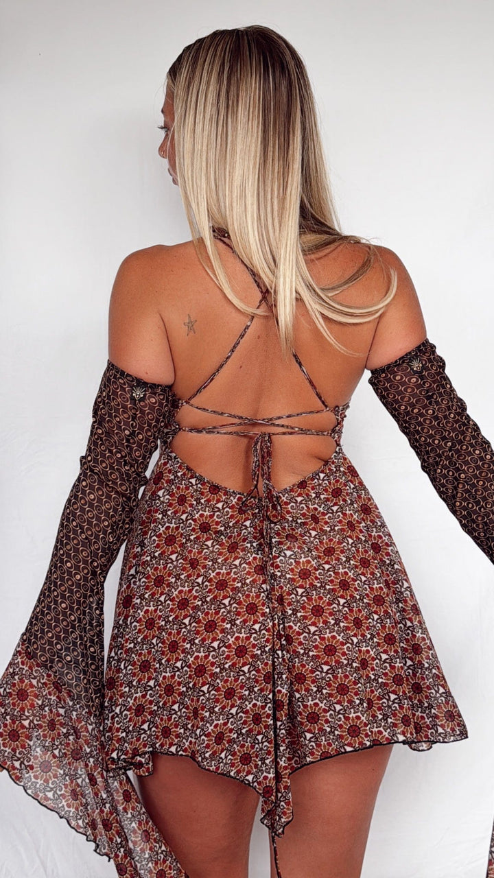 VTG TALIAH MESH PIXIE DRESS & ARMWARMERS / XS-S - HER PONY VINTAGE