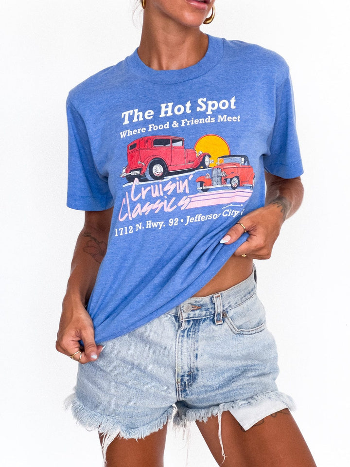 VTG VINTAGE BLUE HOT SPOT TEE / S-M - HER PONY