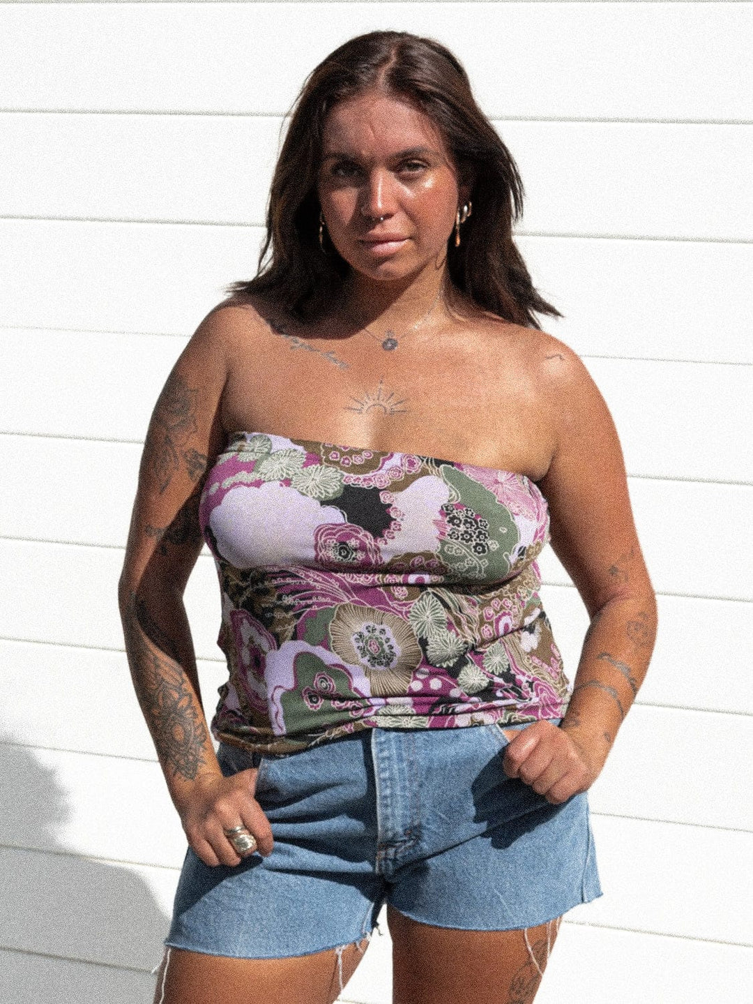 VTG VINTAGE PAISLEY SWIRL TUBE TOP / L - VINTAGE