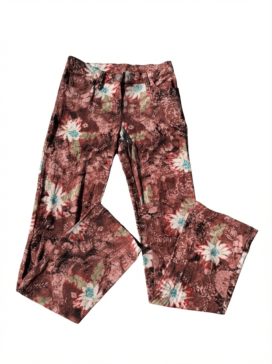 VTG Y2K MID RISE PRINTED BOOTLEG JEANS PANTS / S-M - VINTAGE