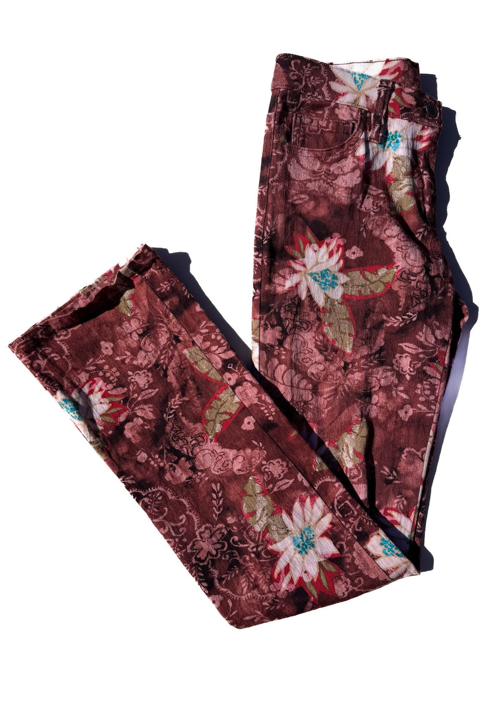 VTG Y2K MID RISE PRINTED BOOTLEG JEANS PANTS / S-M - VINTAGE