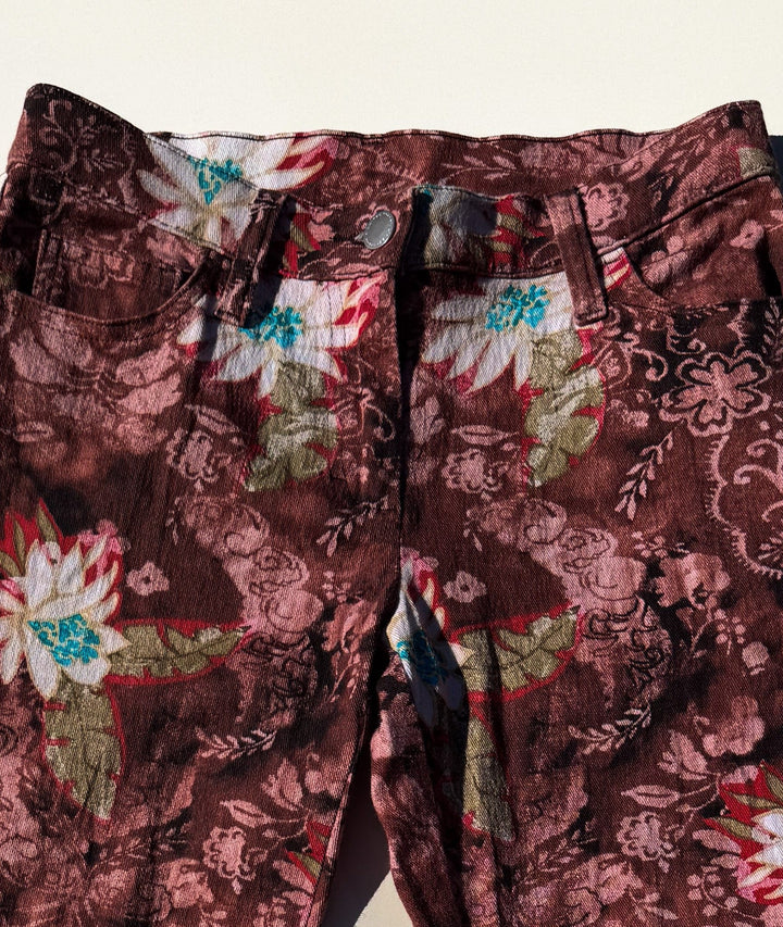 VTG Y2K MID RISE PRINTED BOOTLEG JEANS PANTS / S-M - VINTAGE