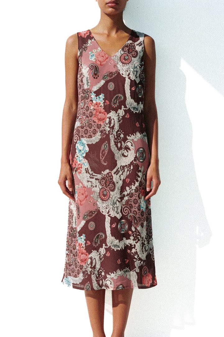 *VTG Y2K PAISLEY MIDI DRESS / - HER PONY VINTAGE