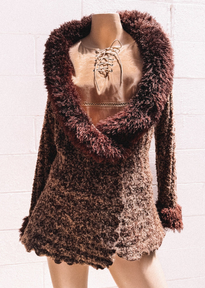 *VTG Y2K SHAG CARDI KNIT / M - HER PONY VINTAGE